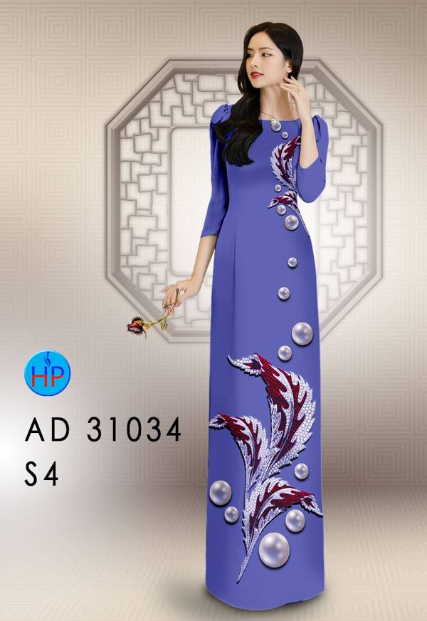 Vải Áo Dài Hoa In 3D AD 31034 51